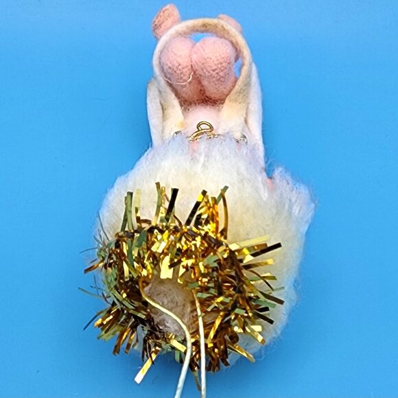 Vintage Pixie Angel Knee Hugger Ornament Tulle Wings Napco Japan 50 Felt Halo - Picture 10 of 11